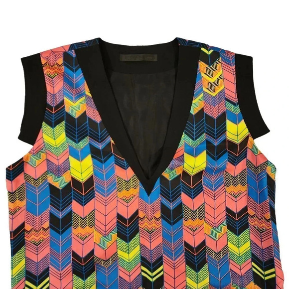Jenni Kayne Resort Vibrant Multi Color Geometric Silk Mini Dress Small - Picture 12 of 16